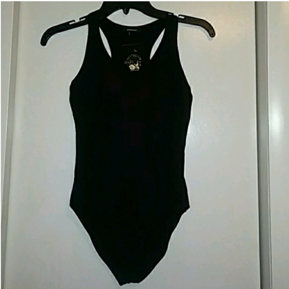 Last 1! Size M Black Racerback Bodysuit - Picture 2 of 7